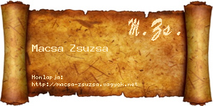 Macsa Zsuzsa névjegykártya